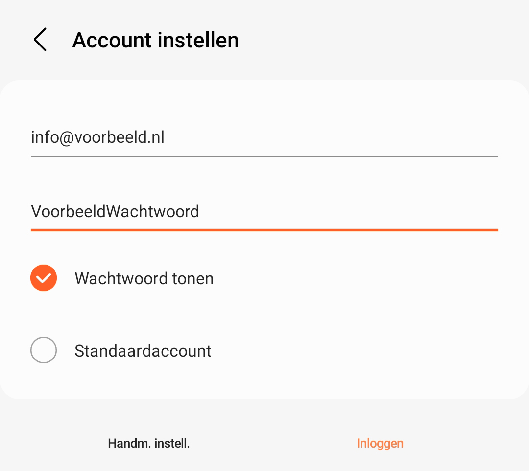 E-mail instellen op Android telefoon